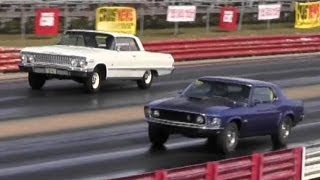 Rare 428 Cobra Jet Mustang vs Impala SS 409  425 HP  14 Mile Drag Race  Road Test TV ® [upl. by Astra224]