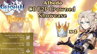 F2P C0 Albedo Double Crowned Showcase  Genshin Impact [upl. by Eimmac]