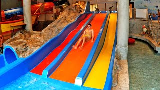 Triple Slide  Kids Racer Water Slide  Familux Resort Alpenrose AT [upl. by Adlihtam711]