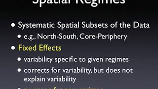 Discrete Spatial Heterogeneity Spatial ANOVA and Spatial Regimes [upl. by Farl]