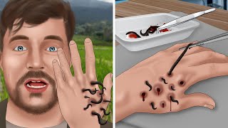 ASMR Help MrBeast Catch leeches from his hands  Be careful when farming  WOW Brain Relax [upl. by Sheedy]