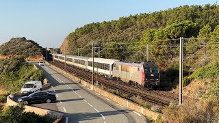 Train de nuit SNCF ICN 5771 Paris Austerlitz  Nice dans le Massif de lEsterel 2 Vidéos en 4K [upl. by Elwaine]