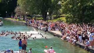 Skaneateles High School class of 2019 jumps into the lake [upl. by Ym861]