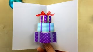 Weihnachtskarten basteln mit Papier Pop Up Karte Geschenke 🎁 Weihnachten basteln mit Papier [upl. by Paymar]