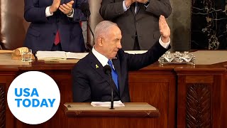 Israel Prime Minister Benjamin Netanyahu makes Congressional address  USA TODAY [upl. by Tereve]