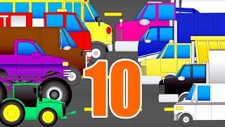 Have Fun Counting to 10  Counting Trucks for Toddlers [upl. by Yenwat]