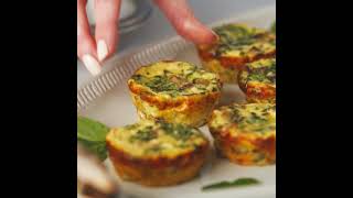 Best Mini Quiche Recipe  Mushroom Spinach and Feta Mini Quiches [upl. by Elocen]