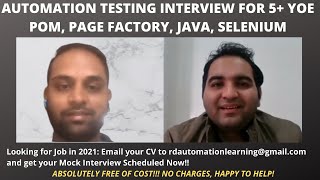 Automation Testing Mock Interview POM Selenium Framework Advance JAVA Java Collections 5 YOE [upl. by Doscher]