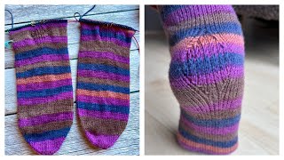 2 Socken gleichzeitig stricken  die Ferse Teil 3 hörnschekal verstärkte Rautenferse [upl. by Pressman494]