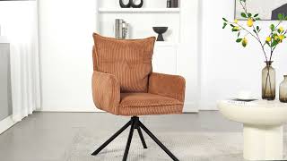 Wahson Modern Brown Office Swivel Chair in Fabric Vanity Task Chair with Metal Legs for Home Bedroom [upl. by Hills]