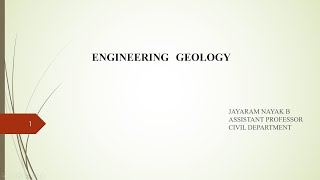 ENGINEERING GEOLOGY Online Class 17 [upl. by Ymmit]