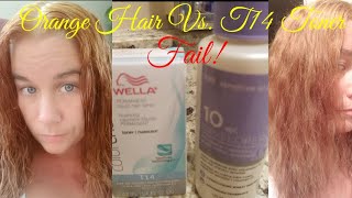 Orange yellow hair vs T14 Wella toner [upl. by Isiad]