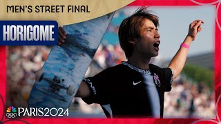 Horigome defends mens street gold Eaton Huston medal for Team USA  Paris Olympics  NBC Sports [upl. by Shell]