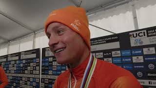 Mathieu van der Poel  Interview at the finish  World Championships Road Race Zürich 2024 [upl. by Avery]