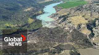 BC landslide Fears of giant water gush in Chilcotin River rise [upl. by Hills]