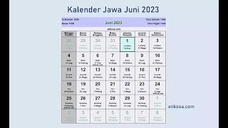 Kalender Jawa Bulan Juni 2023 Lengkap [upl. by Stark]