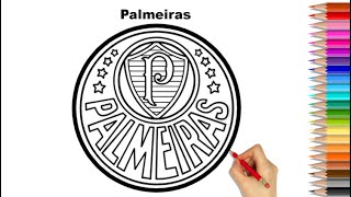 Como Desenhar o Escudo do Palmeiras futebol  Bandeira Brasão Símbolo Sociedade Esportiva Palmeiras [upl. by Eade159]