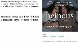 Merriam Webster Word of the Day  Heinous [upl. by Ah672]