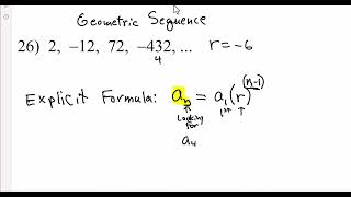 Geometric Sequence Finding the nth Term using the Explicit Formula [upl. by Josi726]