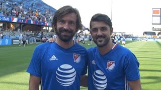 Andrea Pirlo amp David Villa talk MLS AllStar Game ENGLISH [upl. by Ydna]