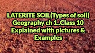 LATERITE SOILTYPE OF SOILCLASS10GEOGRAPHYWell explain with pictures and example [upl. by Essa]