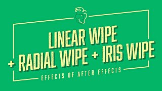 Linear Wipe  Radial Wipe  Iris Wipe  Effects of After Effects [upl. by Emia]