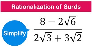 How to Rationalize the denominator with a Surd  SHS CORE  ELECTIVE MATH [upl. by Hanna]