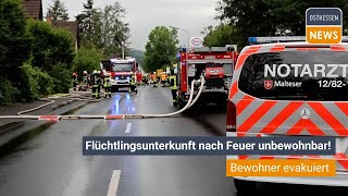 EHRENBERG Flüchtlingsunterkunft nach Feuer unbewohnbar [upl. by Ydollem987]