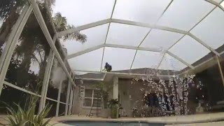 Super Gutter Replacement on Pool Enclosure Time Lapse By Mr Screen Repair® [upl. by Ahtamat]