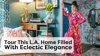 Tour This Colorful LA Home Filled With Eclectic Elegance  Handmade Home [upl. by Frentz]