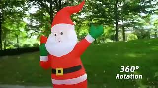 KB061077Remote control musical sliding rotating inflatable toys rc santa claus car [upl. by Rim]