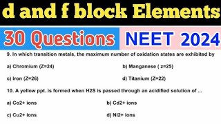 Transition elements mcq [upl. by Lyndes]