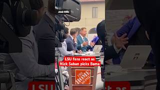 Nick Saban picks Alabama to beat LSU on the College Gameday set in Baton Rouge Tiger fans boo rtr [upl. by Ahsuatan748]