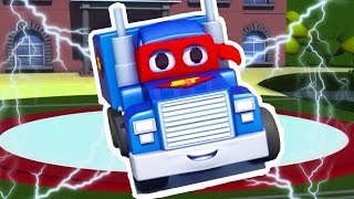 Carl the Super Truck and the Mini Truck in Car City  Cars amp Trucks Cartoon for kids [upl. by Brownley963]