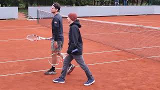 Dominic Thiem Backhand amp Serve practice after his Round 1 Win at the BMW Open Munich 2023 [upl. by Neladgam]