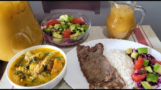 ALMUERZO ECUATORIANO🇪🇨 Completo SOPA DE LENTEJAS CON ATÚN ENSALADA Y CARNE FRITA QUAKER [upl. by Lark]