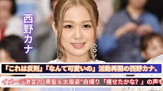 「これは反則」「なんて可愛いの」活動再開の西野カナ、イメージ激変の“黒髪＆太眉姿”自撮り「痩せたかな？」の声も [upl. by Anehta595]