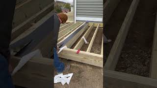 Nice deck project underway diy builder deck wood work woodworking trex [upl. by Assirral]