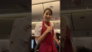 Beautiful airhostess smiling face thank you for the hospitality flightattendant koreatravelvlog [upl. by Nalor]