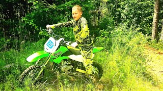 Kids dirt bike adventure on new kx65 and kx450 Lets go [upl. by Acirem]