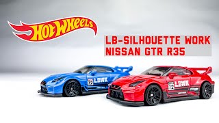 Unboxing Hot Wheels LB SILHOUTTE WORKS NISSAN GTR R35  Blue amp Red Variant from Mainline Series [upl. by Lalad872]