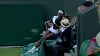 Serena Williams falls into crowd at Wimbledon [upl. by Kimberly308]