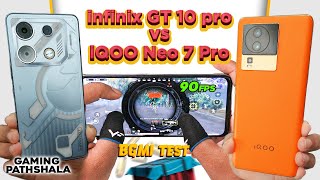 iQOO Neo 7 Pro vs Infinix GT 10 pro PUBG Comparison 🔥 [upl. by Nnoryt]