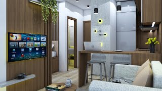 TINY APARTMENT 239sqft  222sqm MICRO APARTMENT TOUR   SPACE SAVING IDEAS  NEVER TOO SMALL [upl. by Aihsekal]