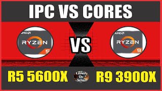 Ryzen 5 5600X vs Ryzen 9 3900X  IPC vs Core [upl. by Yrgoerg]