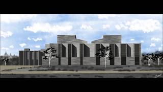 Timelapse architectural sketch on SketchbookLouis Kahn [upl. by Edak]