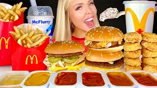 ASMR McDonalds Mukbang Quarter Pounder BLT Spicy Habanero McChicken Oreo Mcflurry 먹방 [upl. by Aicire]