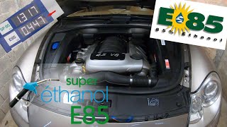 Installation Test et retour boîtier Ethanol E85 Porsche Cayenne V8 45L 340CH [upl. by Moitoso865]