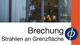 Brechung am Beispiel verstanden  Strahlen an Grenzfläche [upl. by Nellek]