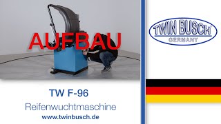 Montage der TW F96 Reifenwuchtmaschine mit autom pneumatischer Radspannung von TWIN BUSCH® [upl. by Acirrej]